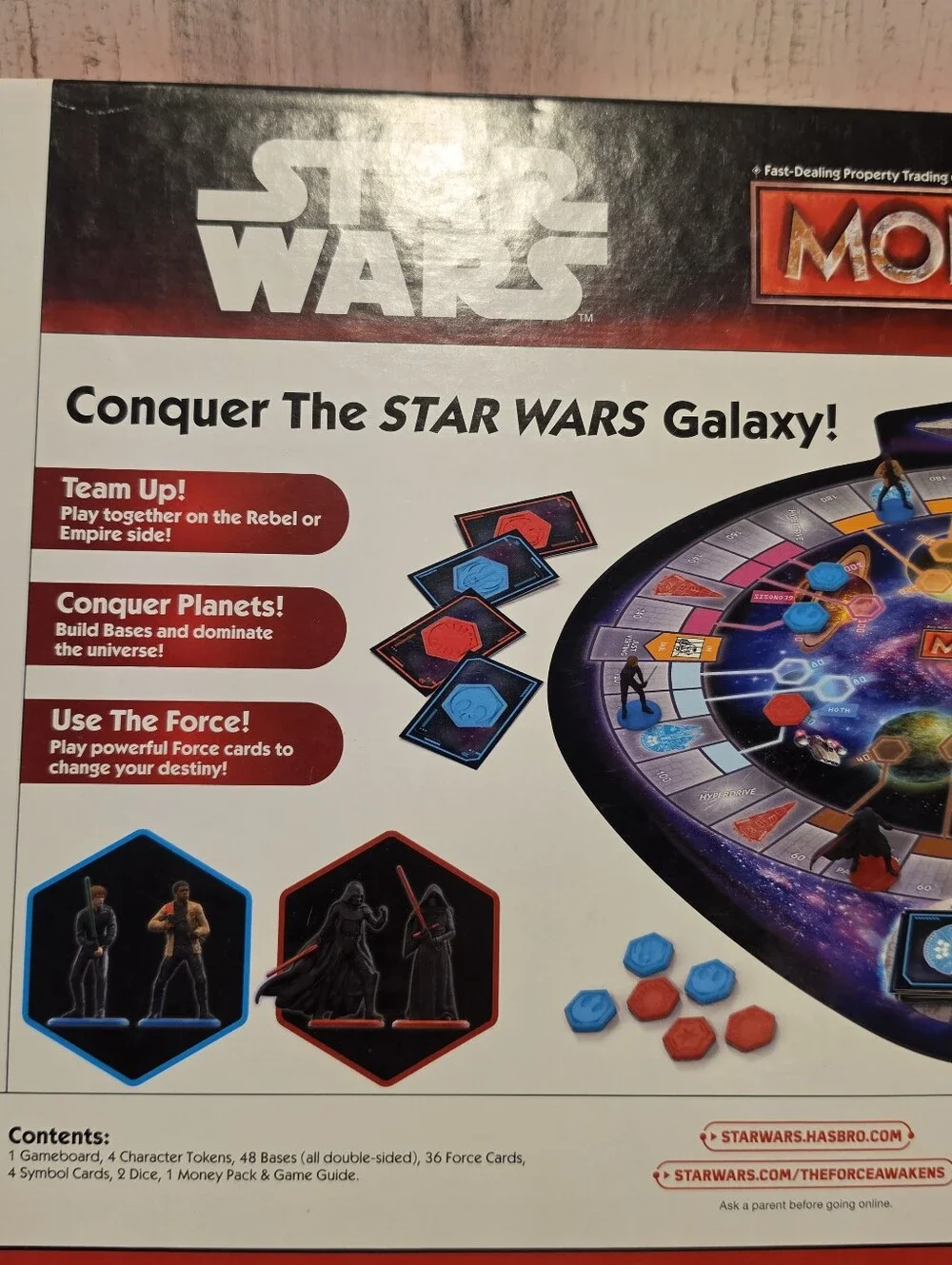 Star Wars Monopoly Force Awakens Board Game Complete New Open Box Figures Sealed